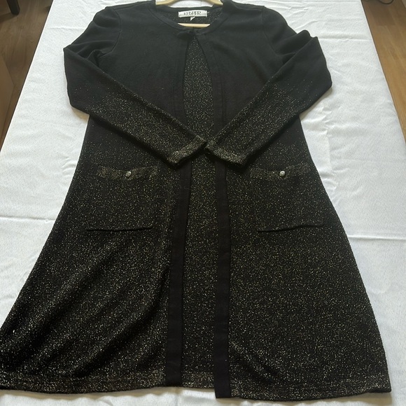 Kasper Sweaters - Kasper sweater jacket small black silver‎ and gold sparkle